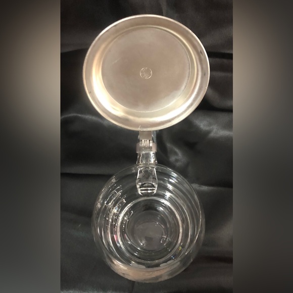 Ergo Zinn hand blown etched glass beer stein - Picture 8 of 12